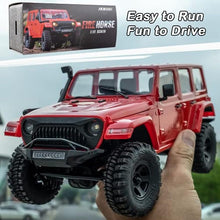 Load image into Gallery viewer, FMS Rochobby RC Car Fire Horse 1/18 RC Mini Rock Crawler 4x4 Scale Waterproof Remote Control Vehicle Model RTR with LED Lights 2.4GHz Transmitter Battery USB Charger Included