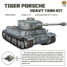 Load image into Gallery viewer, 1:16 German Tiger P Tiger Porsche VK 4501 RC Tank Item No.6604
