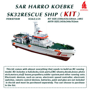 1:25 SAR Harro Koebke SK32 Rescue Model Ship KIT