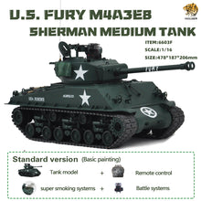 Load image into Gallery viewer, 1:16 US FURY M4A3E8 Sherman Medium Tank RTR Item No.6603