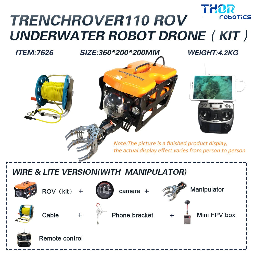 TRENCHROVER 110 ROV UNDERWATER DRONE 4K VIEW FPV LITE KIT DIY MAX DEPTH 30M