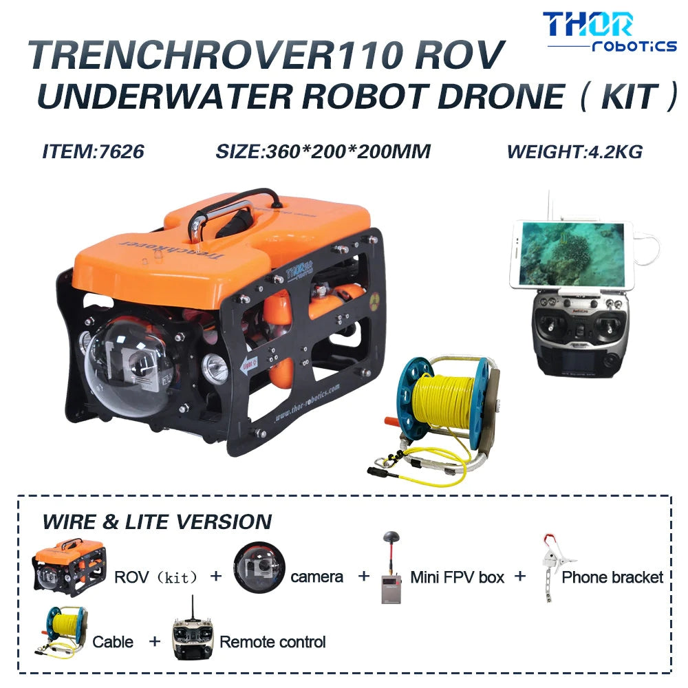 TRENCHROVER 110 ROV UNDERWATER DRONE 4K VIEW FPV LITE KIT DIY MAX DEPTH 30M