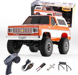 FMS 1/24 RC Crawler Officially Licensed Chevy K5 Blazer RC Car FCX24 RTR RC Pickup Truck SUV 4WD 2.4GHz Hobby RC Model 8km/h Mini Car RC Off-Road Remote Control Car
