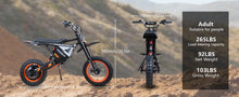 Load image into Gallery viewer, Xstarship Nulife/ FREEBOY Y66 Off-road Electric Dirt Bike 48V 30Ah Long Range E-Scooter with Hydraulic Disc Brake 12 Inch Off-road Tire for Adult
