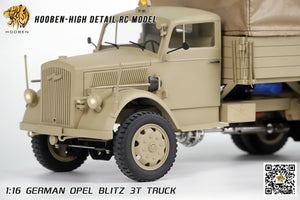 Hooben 1/16 OPEL Blitz WWII German 3T Medium-Duty Truck RC Model RTR NO. T6809F