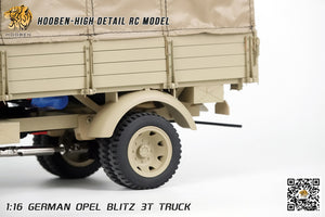 Hooben 1/16 OPEL Blitz WWII German 3T Medium-Duty Truck RC Model RTR NO. T6809F