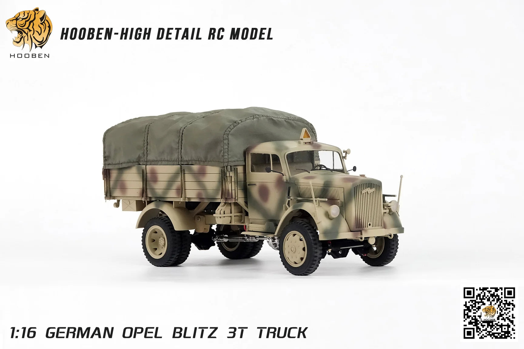 Hooben 1/16 OPEL Blitz WWII German 3T Medium-Duty Truck RC Model RTR NO. T6809F