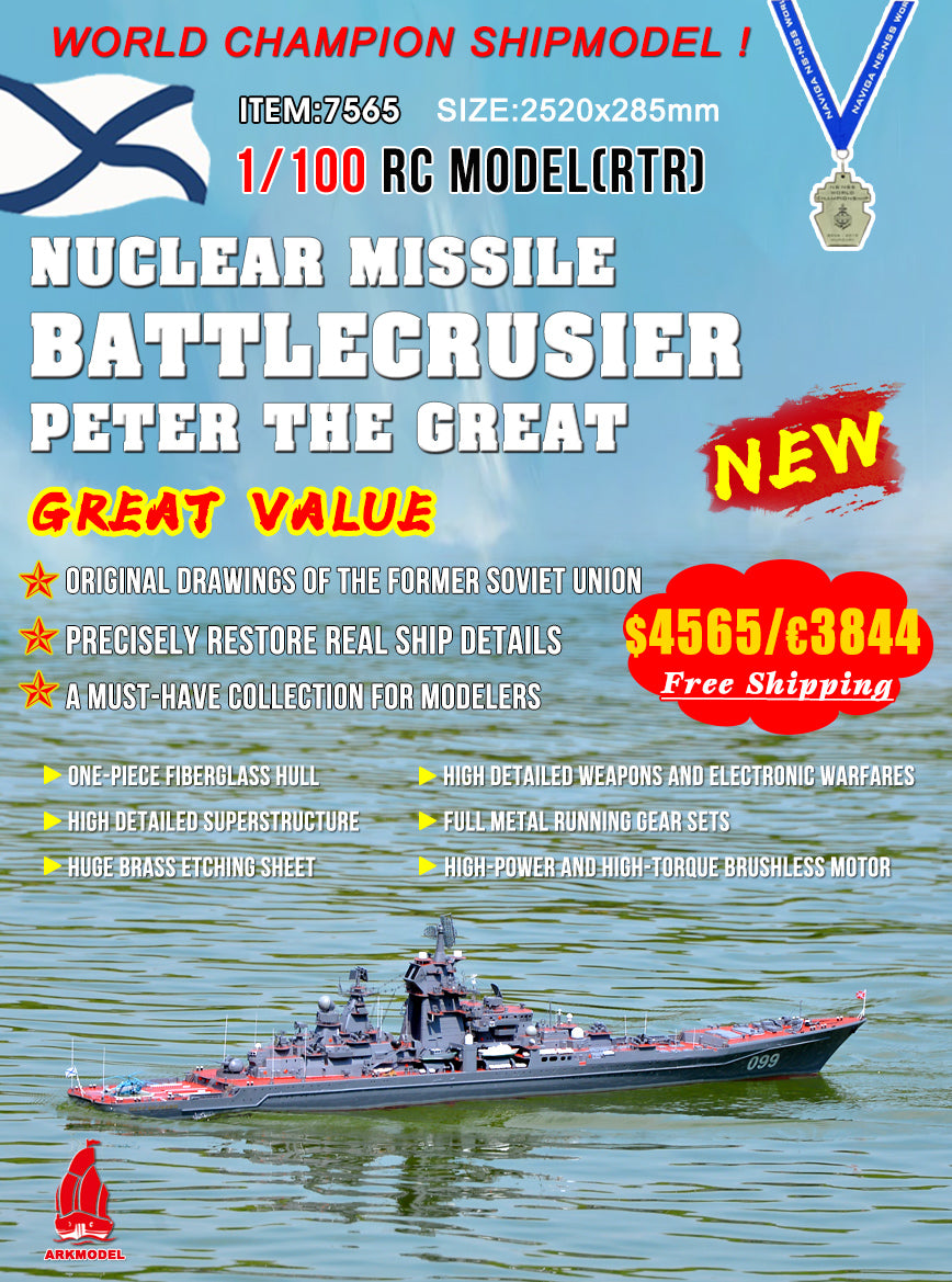 1:100 NUCLEAR MISSILE BATTLEGRUSIER PETER THE GREAT 7565 RTR RC SHIPMODEL
