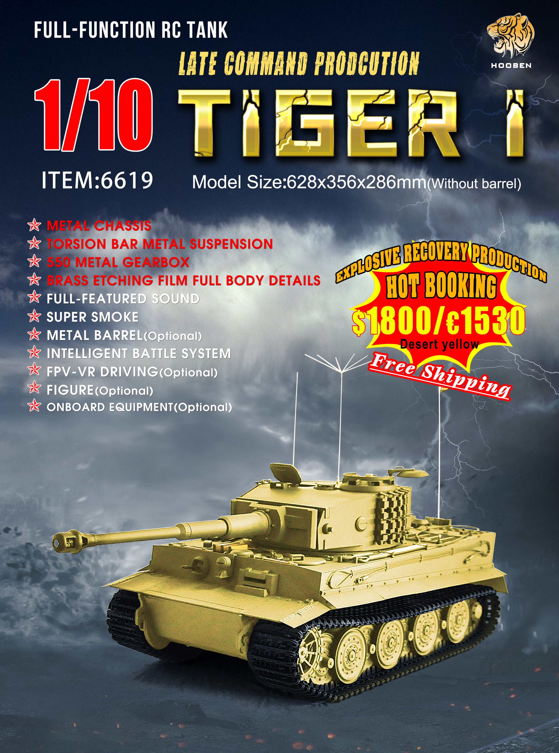 1:10 Tiger I Late Wittmann Super Heavy RC Tank