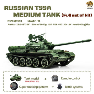 Hooben RC tank 1:16 Russian T55A Medium Tank Kit Item No.6602