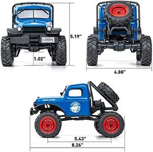 FMS RC Crwaler 1/24 Scale FCX24 Power Wagon RTR 4WD 2.4GHz 3CH Offroad RC Car Model Vehicle Hobby Grade Remote Control Car(Blue)