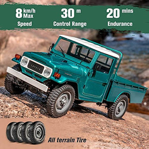 FMS 1/12 RC Crawler Toyota FJ45 Official RTR Green 2.4GHz 4WD Brushed Remote Control Car RTR RC Truck Vehicle Models Hobby Grade RC Carwith Intelligent Lighting for Adults Kids