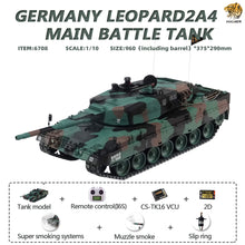 Load image into Gallery viewer, HOOBEN 1/10  Panzer KAMPFWAGEN German Leopard 2A4 Main Battle Tank RTR 6708
