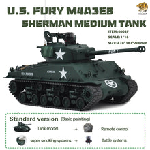 Load image into Gallery viewer, 1:16 US FURY M4A3E8 Sherman Medium Tank RTR Item No.6603
