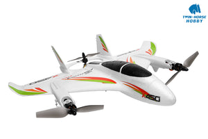 X450 RC Airplane Brushless Vertical Takeoff LED Glider Fixed Wing 2.4G 6CH 3D/6G